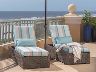 Ebel Laurent Wicker Chaise Outdoor Patio Lounge Set