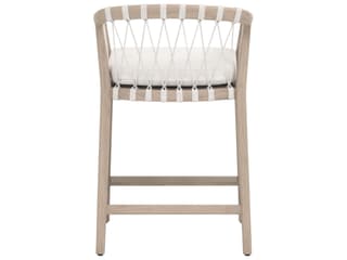 Essentials for Living Outdoor Woven - Outdoor Pacific Wood Cushion Counter Stool