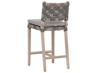 Essentials for Living Outdoor Woven Rope Dove Flat Rope / Performance Gray Teak Costa Counter Stool