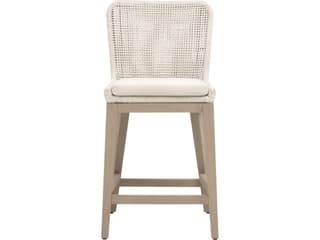 Essentials for Living Outdoor Woven - Outdoor Washed Ever Teak Aluminum Cushion Counter Stool