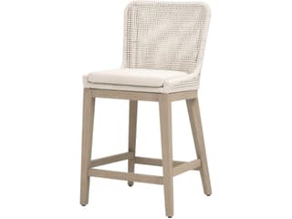 Essentials for Living Outdoor Woven - Outdoor Washed Ever Teak Aluminum Cushion Counter Stool