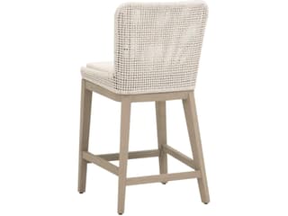 Essentials for Living Outdoor Woven - Outdoor Washed Ever Teak Aluminum Cushion Counter Stool
