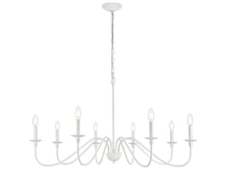 Elegant Lighting Rohan 8-Light White Candelabra Chandelier