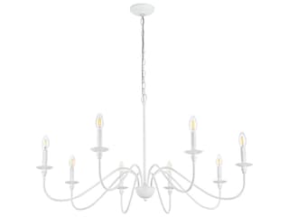Elegant Lighting Rohan 8-Light White Candelabra Chandelier
