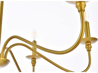 Elegant Lighting Rohan 6-Light Brass Candelabra Chandelier