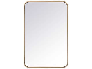 Evermore Soft Corner Rectangular Mirror in Brass