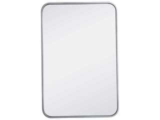 Evermore Silver Rectangular Wall Mirror with Soft Rounded Corners