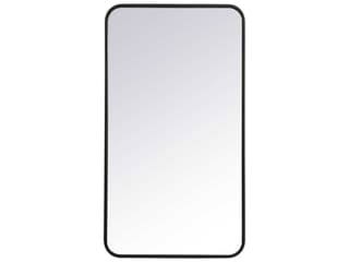 Evermore Rectangular Wall Mirror in Black with Thin Metal Frame
