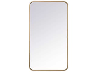 Evermore Rectangle Metal Wall Mirror in Brass