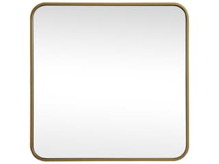 Evermore Square Wall Mirror in Brass