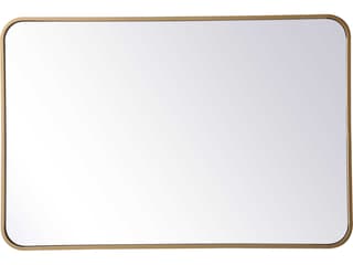 Evermore 24x36 Inch Rectangle Mirror in Brass