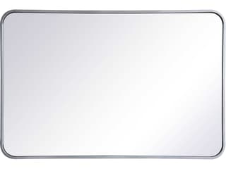 Evermore Rectangular Wall Mirror in Silver with Soft Corners