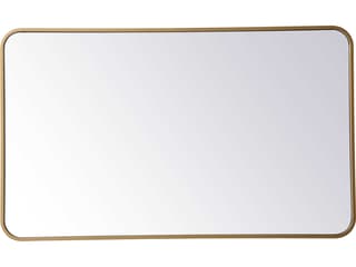Evermore Soft Corner Rectangle Wall Mirror in Brass