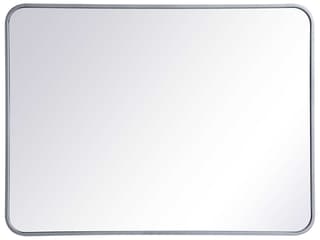 Evermore Rectangular Wall Mirror in Silver with Rounded Corners