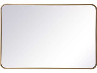 Evermore 27x40 Inch Rectangle Wall Mirror in Brass