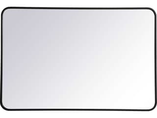 Evermore Soft Corner Rectangular Wall Mirror Black