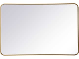 Evermore Brass Rectangular Wall Mirror 28 x 42 Inch