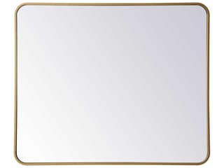 Evermore 30x36 Inch Rectangle Wall Mirror in Brass