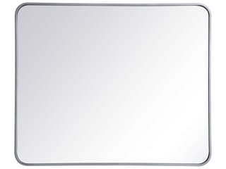 Evermore Rectangular Wall Mirror with Metal Frame in Silver