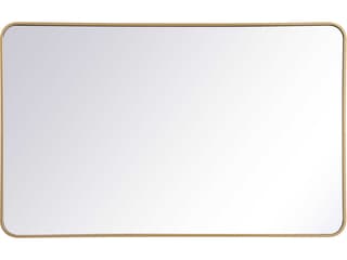 Evermore 30x48 Inch Rectangular Wall Mirror in Brass