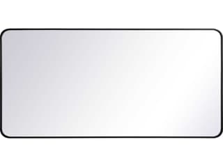 Evermore Rectangular Mirror in Black with Thin Metal Frame