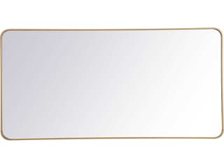 Evermore Rectangular Wall Mirror in Brass Finish