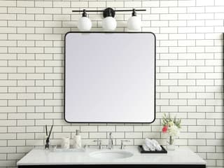 Elegant Lighting Evermore Black Rectangular Wall Mirror