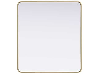 Remy Rectangle Wall Mirror in Brass Finish