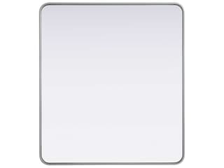Remy Silver Rectangular Wall Mirror with Rounded Corners