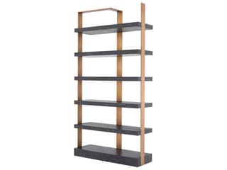 Eichholtz Geo Charcoal Grey Crown Oak Ven Br Brass Cabinet