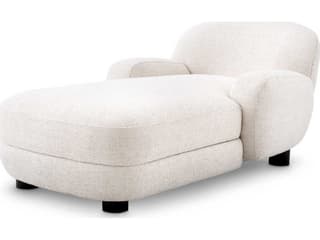 Udine Chaise Longue Off-White Textured Fabric
