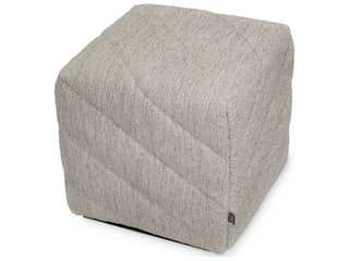 Eichholtz Avellino Splendor Light Grey Black Base Upholstered Accent Stool