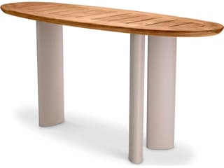 Eichholtz Outdoor Natural Teak Top Sand Finish Legs Console Table