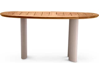 Eichholtz Outdoor Natural Teak Top Sand Finish Legs Console Table