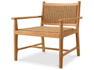 Eichholtz Outdoor Natural Teak Weave Lounge Chair