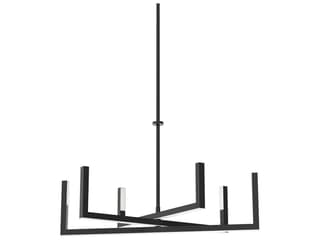 Elan Priam 6-Light Matte Black LED Linear Chandelier