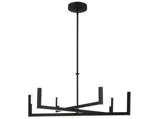 Elan Priam 6-Light Matte Black Linear Chandelier