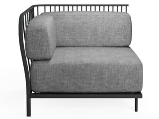 Cannole Steel Cushion Left Arm Outdoor Lounge Chair
