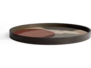 Overlapping Dots Round Glass Tray - Thumbnail 2