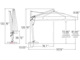 Treasure Garden Quick Ship AKZ PLUS 13 Foot Octagon Infinite Tilt and Lock Cantilever