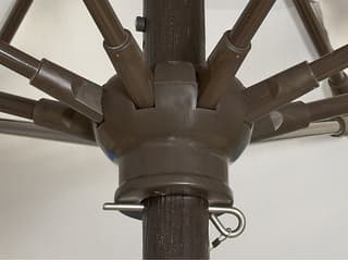 Fiberbuilt Patio Umbrellas Prestige Diamante 11 Foot Octagon Pulley & Pin Fiber Teak Patio Umbrella