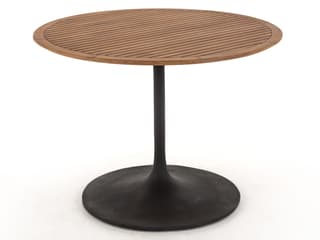 Luxecor Globetrotter Outdoor Bronze / Natural Teak Aluminum Round Bistro Table
