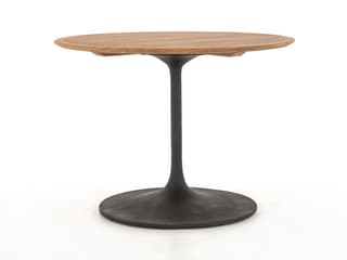 Luxecor Globetrotter Outdoor Bronze / Natural Teak Aluminum Round Bistro Table
