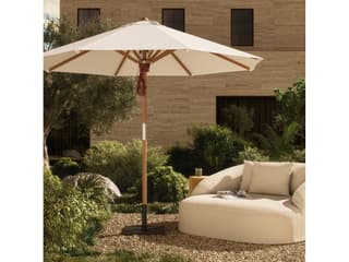 Four Hands Outdoor Garwood Baska Arashi Salt Fine Sanded Teak Umbrella