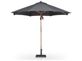 Four Hands Outdoor Garwood Baska Arashi Graphite Fine Sanded Teak Umbrella