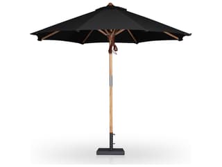 Four Hands Outdoor Garwood Baska Arashi Black Fine Sanded Teak Umbrella