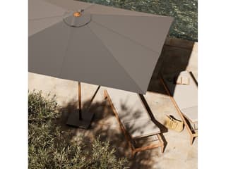 Four Hands Outdoor Garwood Baska Arashi Graphite Fine Sanded Teak Umbrella