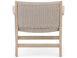 Four Hands Outdoor Solano Thick Grey Rope / Washed Brown Teak Strap Lounge Chair
