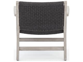 Four Hands Outdoor Solano Thick Dark Grey Rope / Weathered Teak Strap Lounge Chair