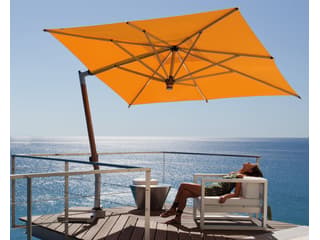 FIM C-Series Aluminum 9.5 Foot Square Cantilever Outdoor Patio Umbrella